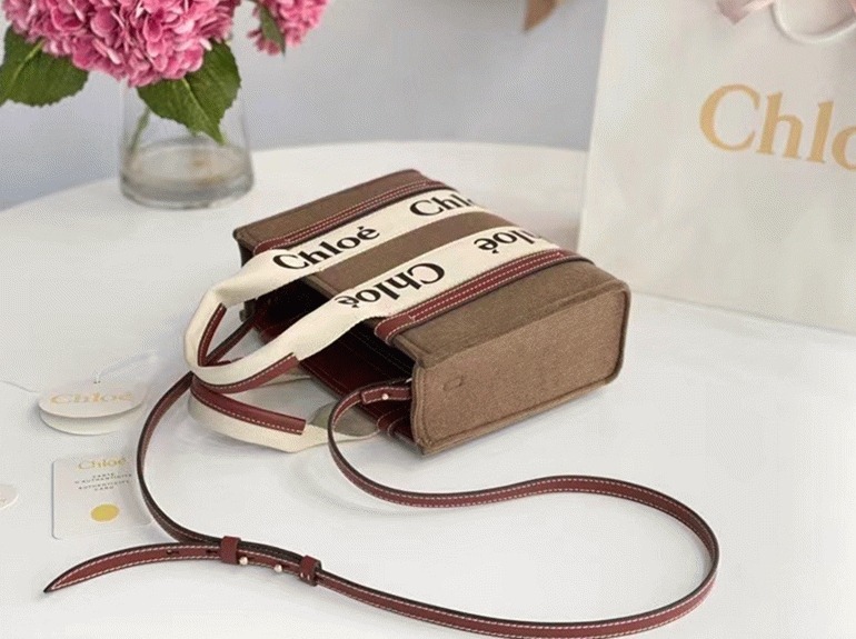 Top Quality Fake Previous Previous Chloe Small Woody Tote Bag In Brown Felt