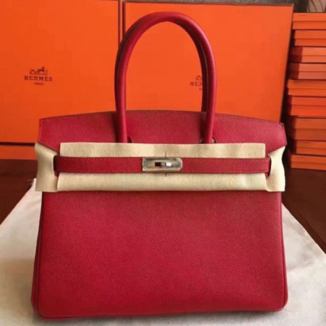 Premium Red Fake H**me5 Birkin 30cm High Quality Handbag