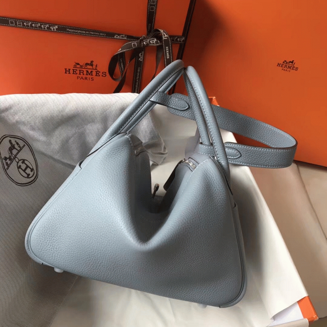 Replica H**me5 Lindy 26cm handbag in blue lin