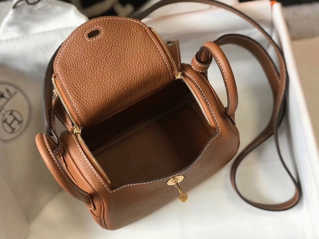 Top replica H**me5 Lindy Mini handbag in gold