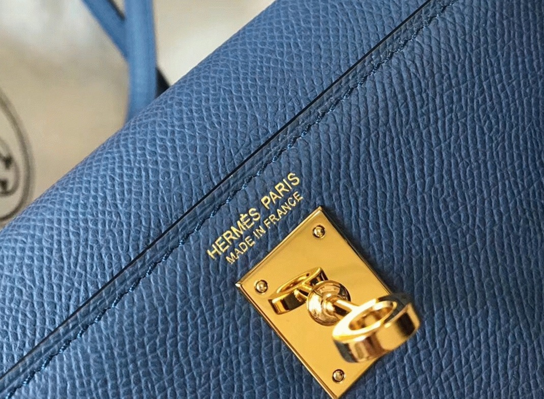 H**me5 Kelly Mini II Bag Fake in Blue Agate