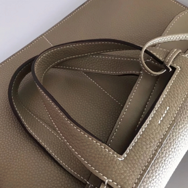 Grey AAA Replica H**me5 Halzan Elegant Leather Tote