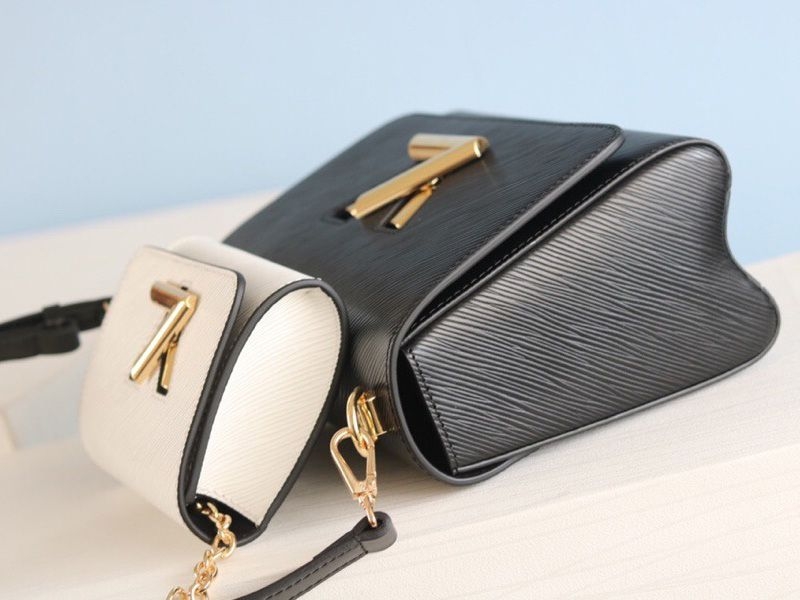 L0vis Vvtt0n Epi Leather Twist MM And Twisty Bag In Black And White