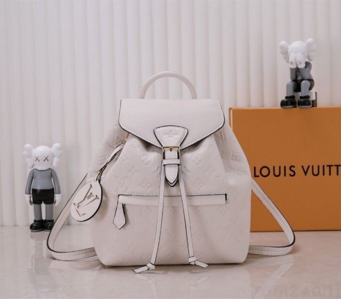 L0vis Vvtt0n Monogram Empreinte Leather Montsouris PM Backpack In White