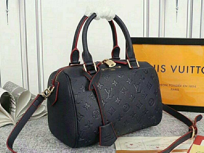 L0vis Vvtt0n Monogram Empreinte Speedy Bandouliere 25 Handbag In Navy Blue