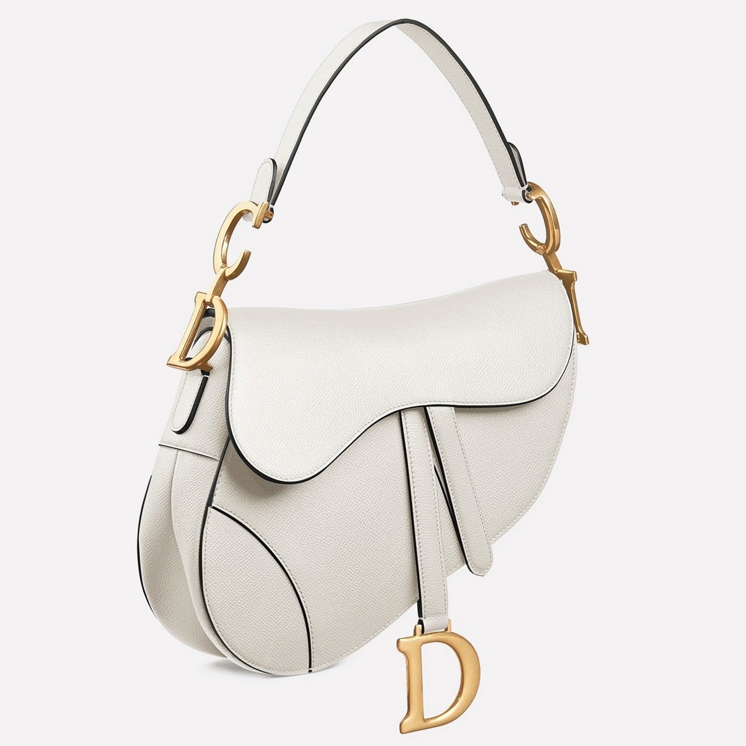 D10r Saddle Bag Replica in White Grained Calfskin
