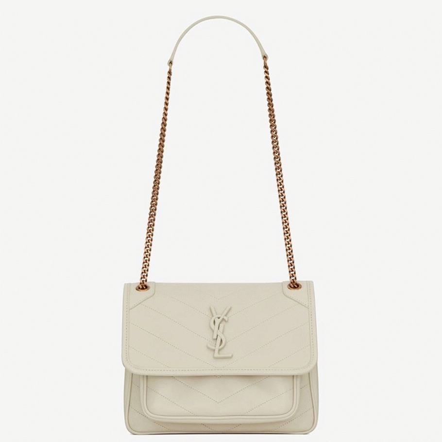 Fake Sa1nt Lau*nt Niki Baby Chain Bag White