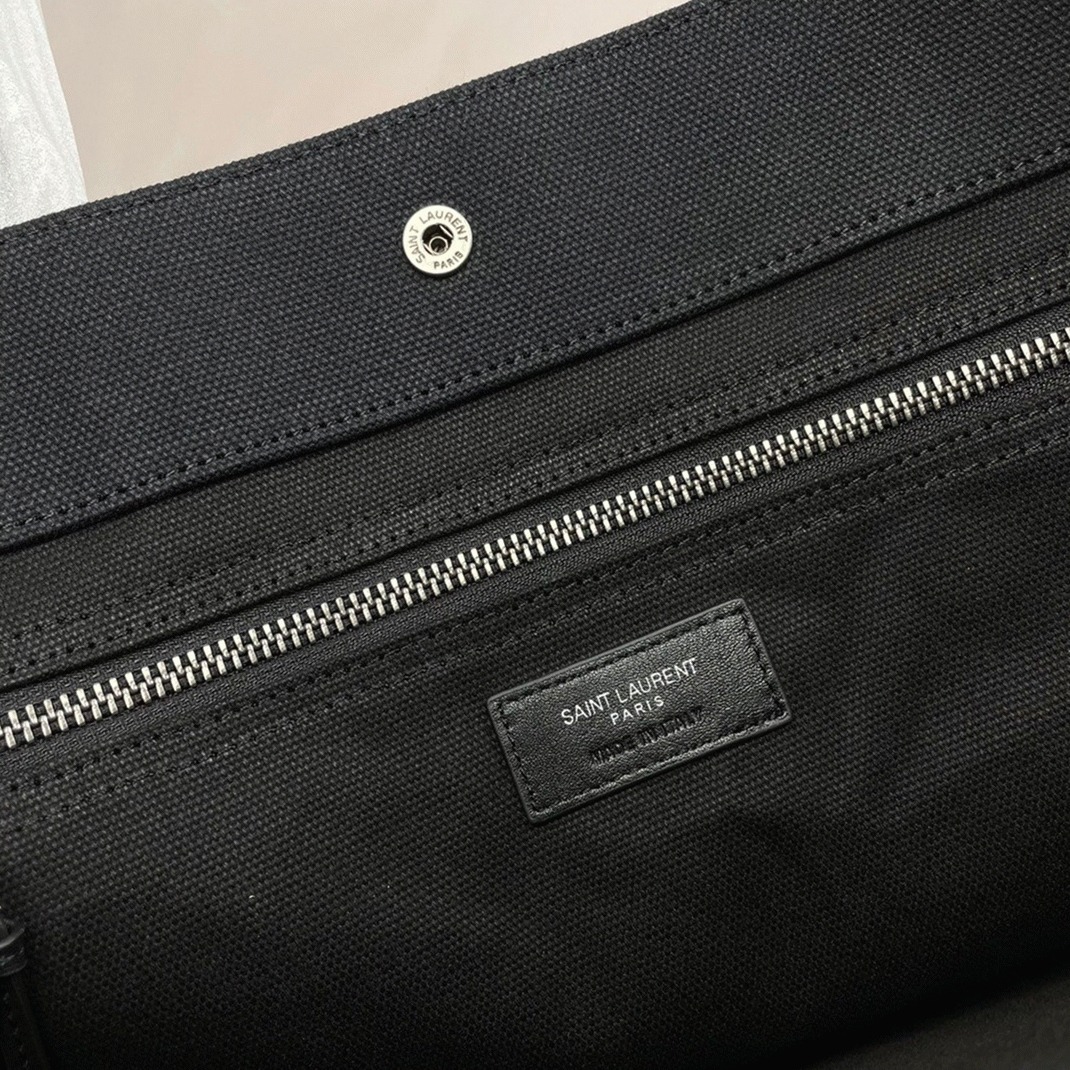 Replica Sa1nt Lau*nt Rive Gauche Tote Bag Black Linen and Leather