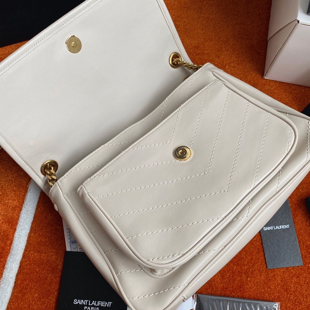 Replica Sa1nt Lau*nt Niki Medium Chain Bag White