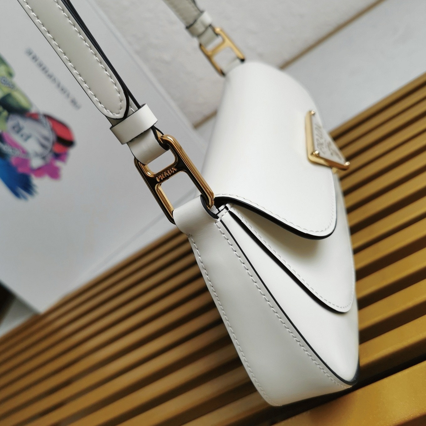 Pra*a Shoulder Bag Knockoff in White