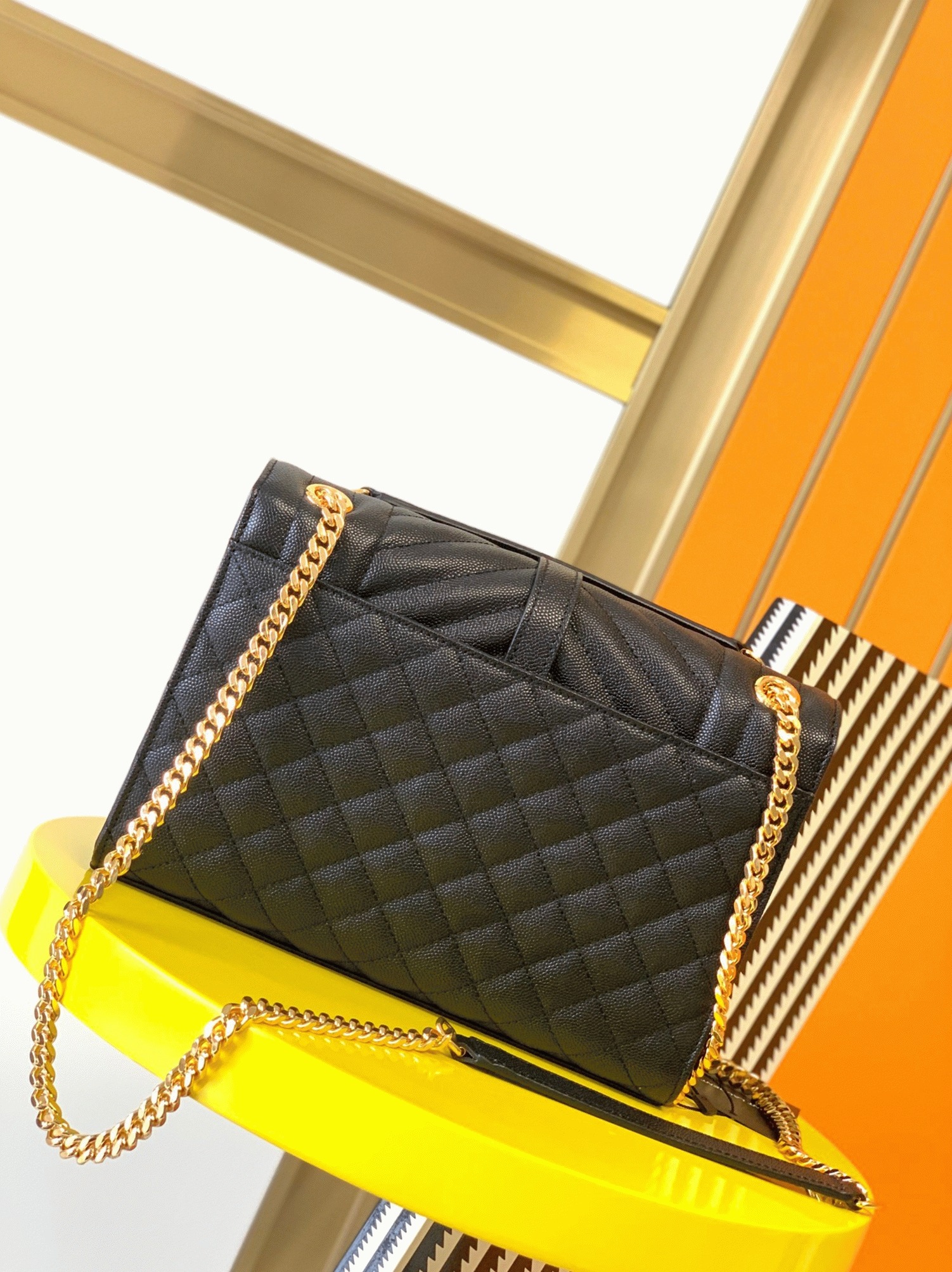 Fake Sa1nt Lau*nt Envelope Large Bag Black