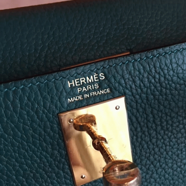 Malachite Clemence Copy Designer H**me5 Kelly Retourne 28cm Bag