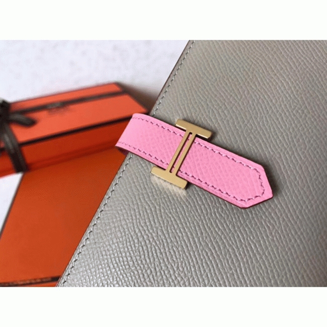 Grey Pink Epsom Knockoff H**me5 Bearn Wallet