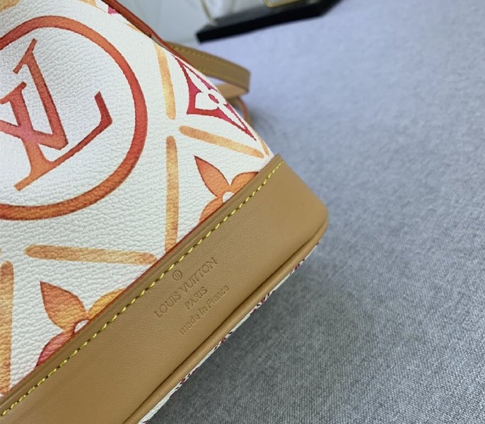 L0vis Vvtt0n LV By The Pool Monogram Tiles Canvas Nano Noe Bag In Coral