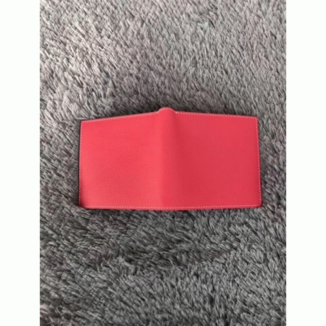 Rose red top fake H**me5 Copernic compact wallet