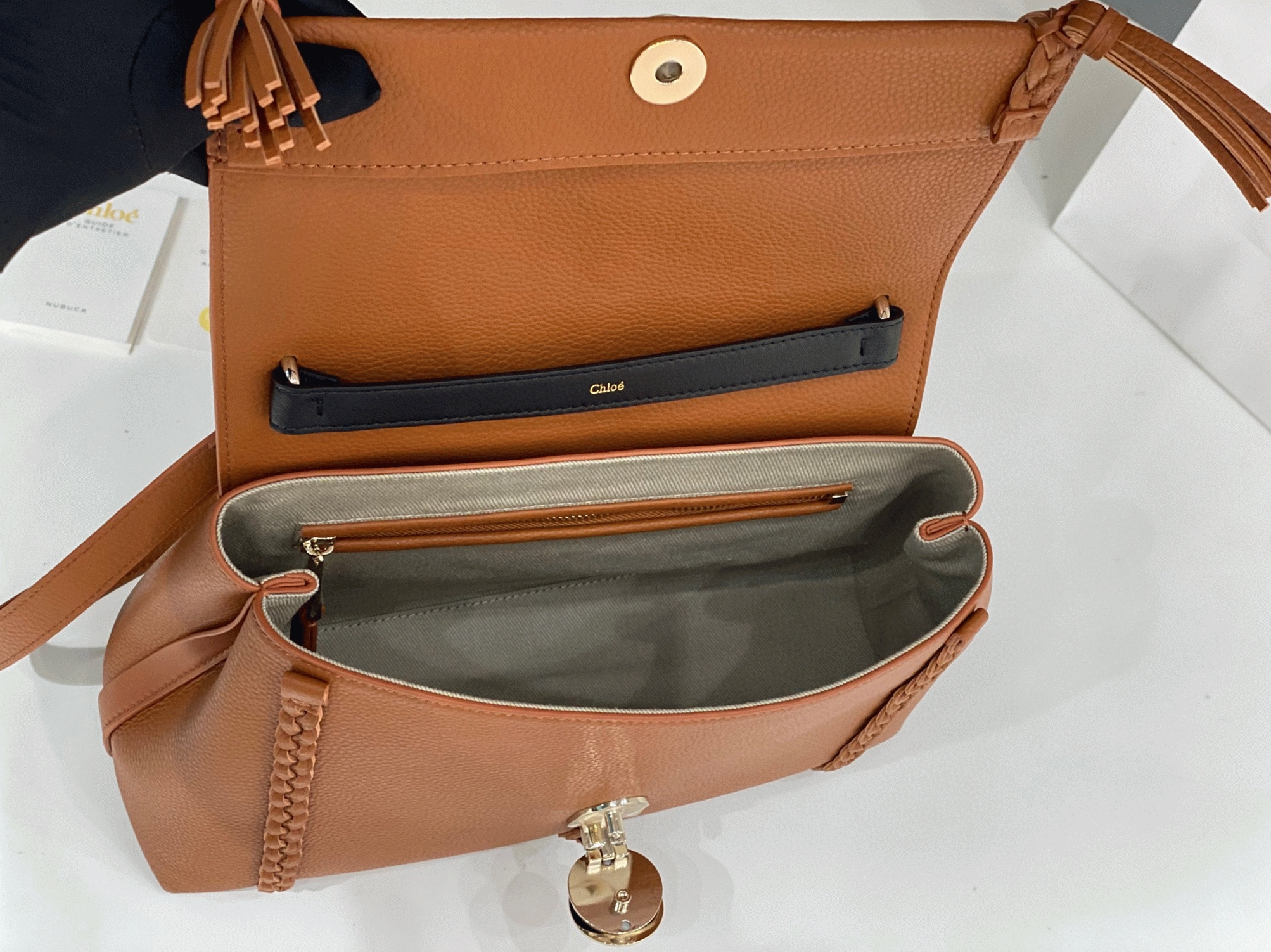 Top Quality Fake Chloe Penelope Medium Shoulder Bag in Brown Grained Calfskin