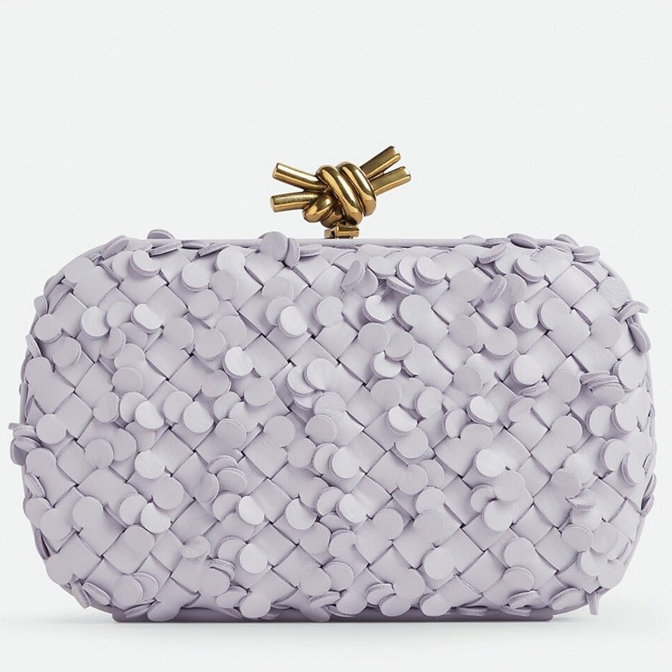Replica B0tt*ga Ven*ta Knot Minaudiere Clutch Oyster Sequins