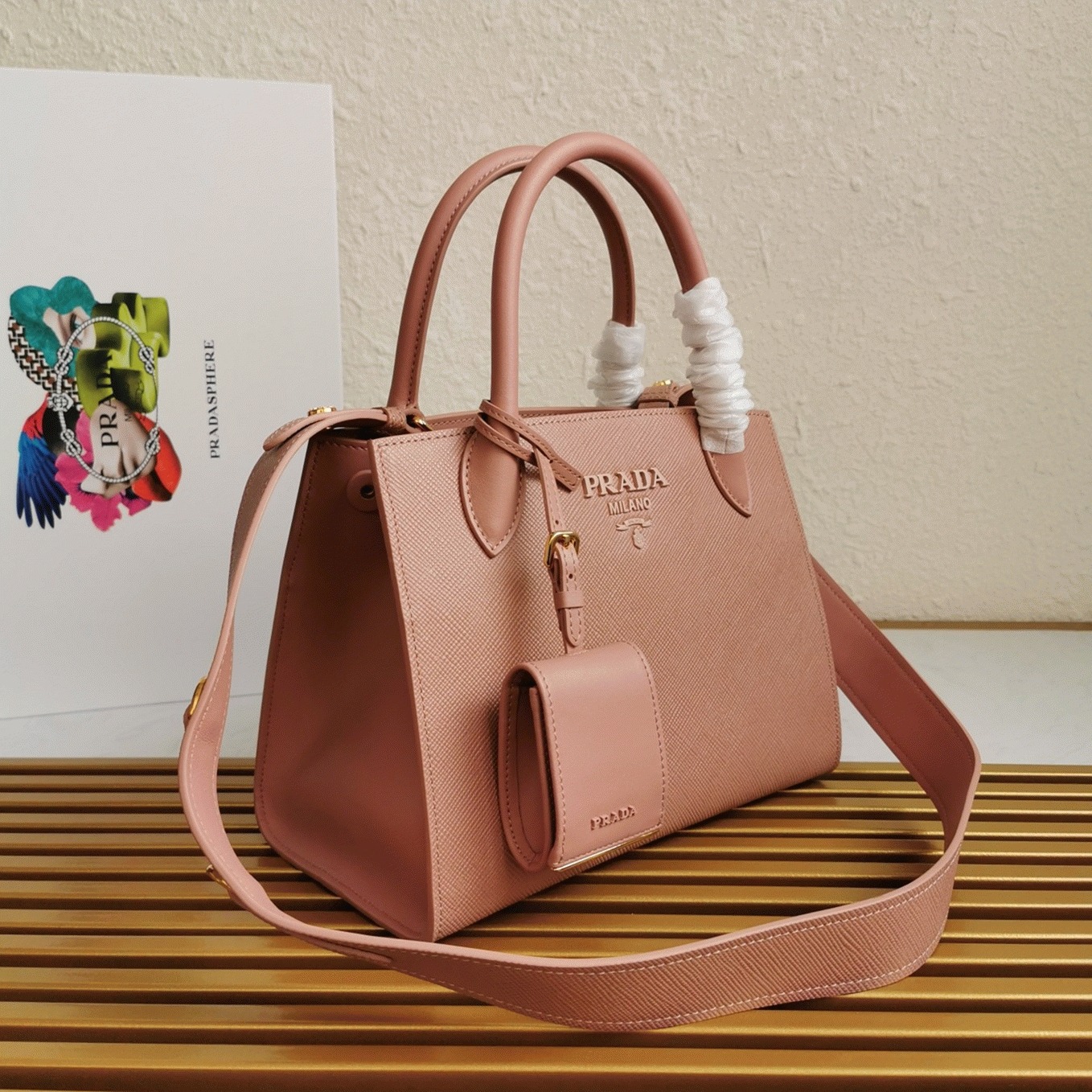 Pink Pra*a Monochrome Mini Bag Fake Version