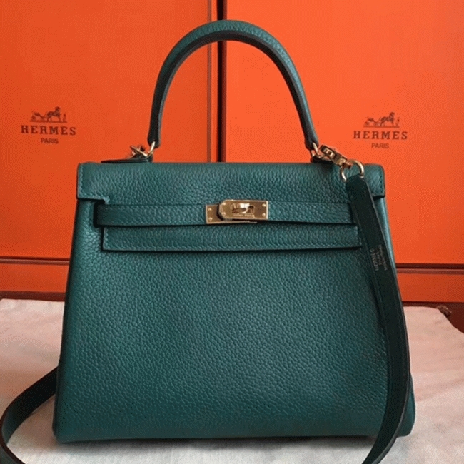 Malachite Clemence Replica H**me5 Kelly 25cm Retourne Tote