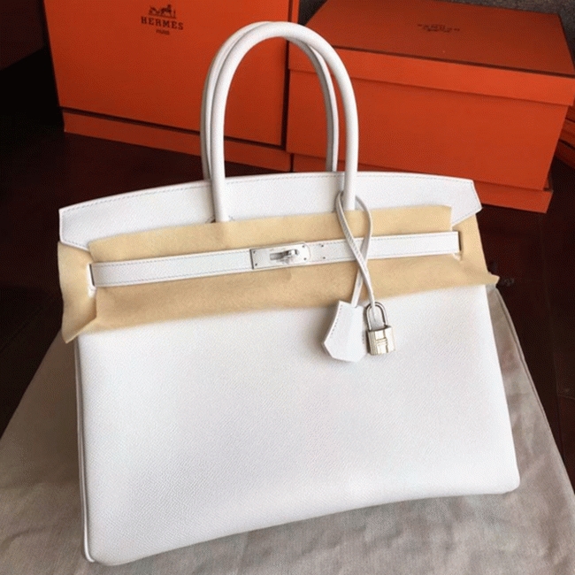 White High Quality Replica H**me5 Birkin 35cm Purse