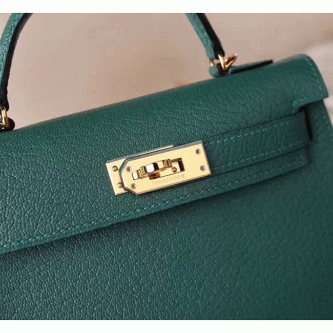 Malachite Chevre Replica Luxury H**me5 Kelly 20cm Bag