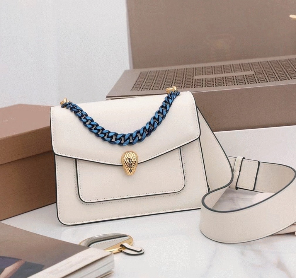 Fake Bv1g*ai Serpenti Forever Small Crossbody Bag with Chain Ivory