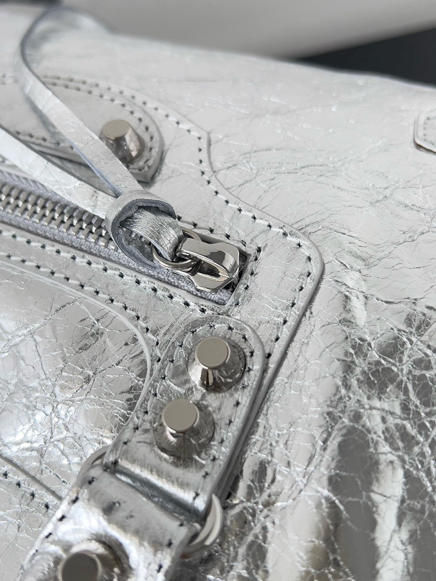 Knockoff Ba1en*iaga Le City Small Bag Silver Metallic Lambskin