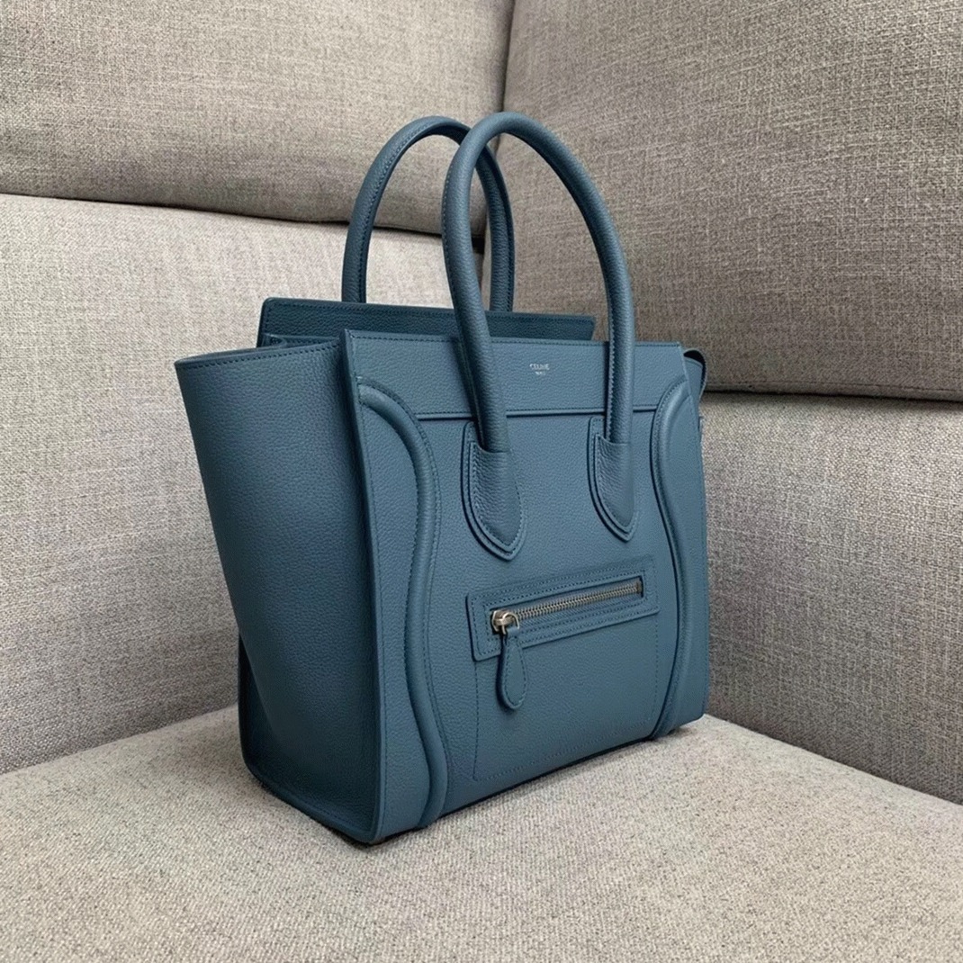Ce1i*e Micro Luggage Tote Bag Knockoff in Slate Blue