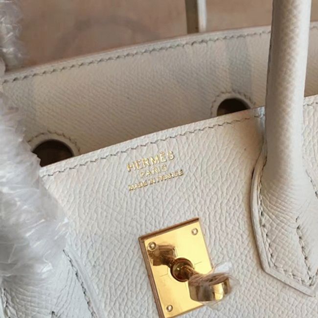Premium Replica White H**me5 Birkin 25cm Handbag
