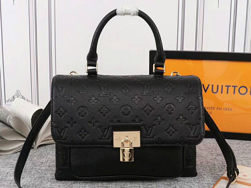 L0vis Vvtt0n Monogram Empreinte Marignan Bag In Black