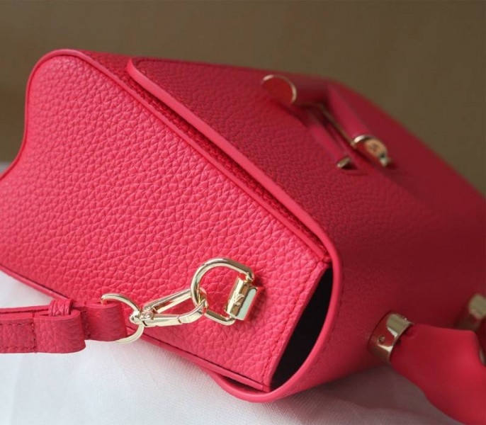 L0vis Vvtt0n Taurillon Leather Twist MM Scrunchie Handle In Pondichery Pink