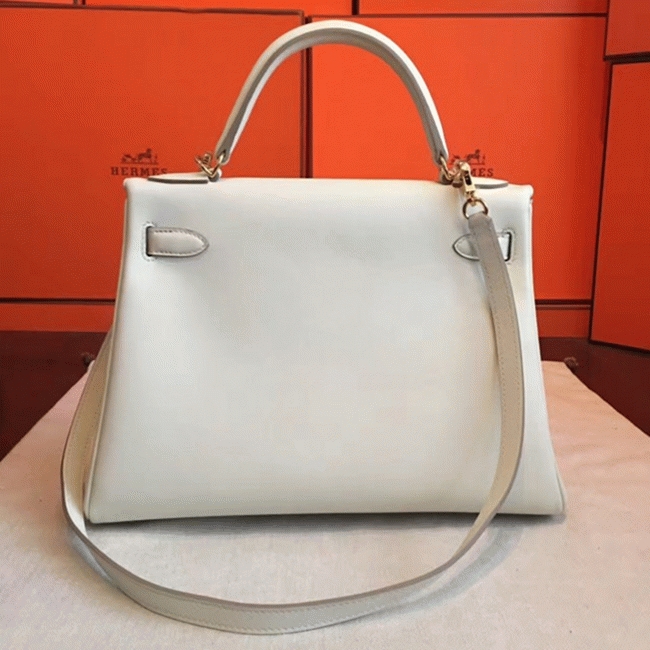 Ivory Swift Fake H**me5 Kelly Retourne 32cm Refined Purse