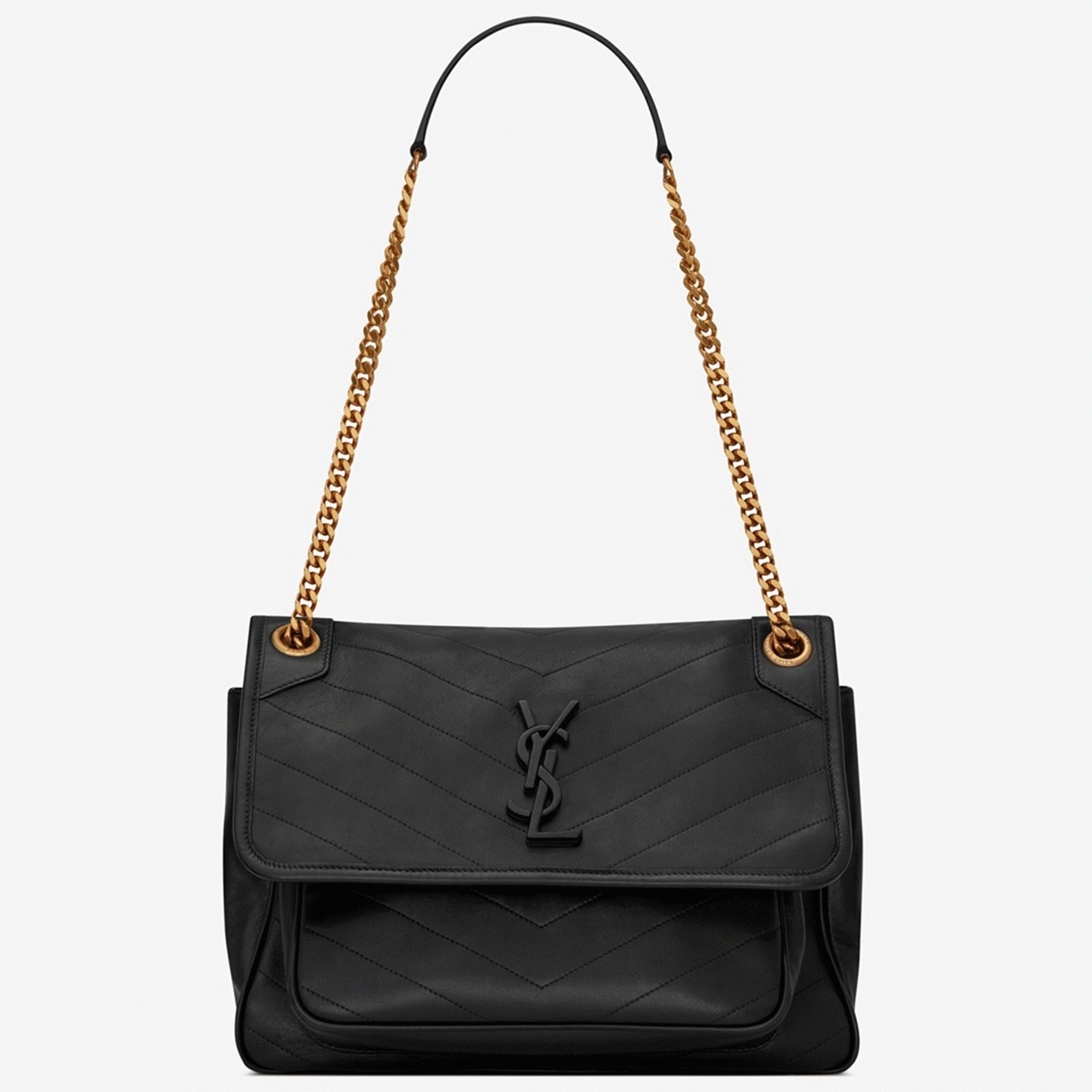 Fake Sa1nt Lau*nt Niki Medium Chain Bag Black