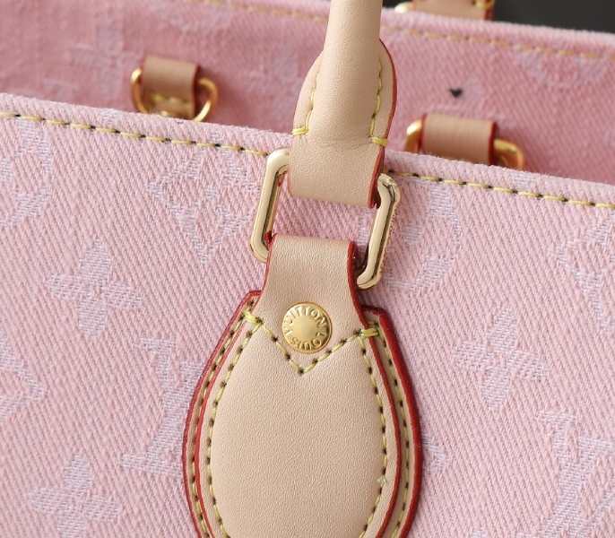 Monogram Denim OnTheGo MM In Washed Pink