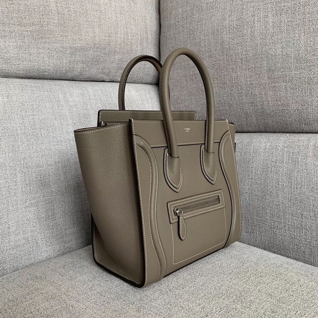 Ce1i*e Micro Luggage Tote Bag Knockoff in Souris