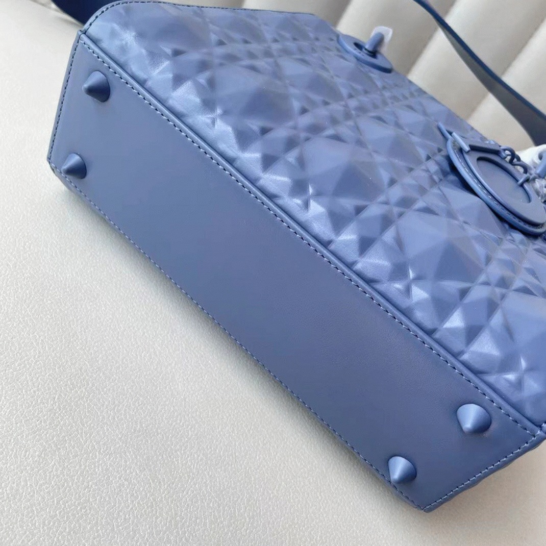 D10r Small Lady D10r My ABCD10r Bag Replica in Denim Calfskin with D1am0nd Motif