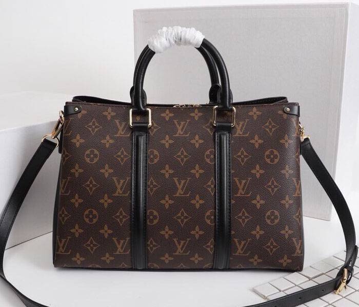 L0vis Vvtt0n Monogram Canvas Soufflot MM Bag In Black