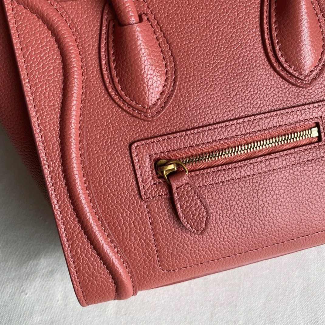 Ce1i*e Nano Luggage Tote Bag Knockoff in Orange
