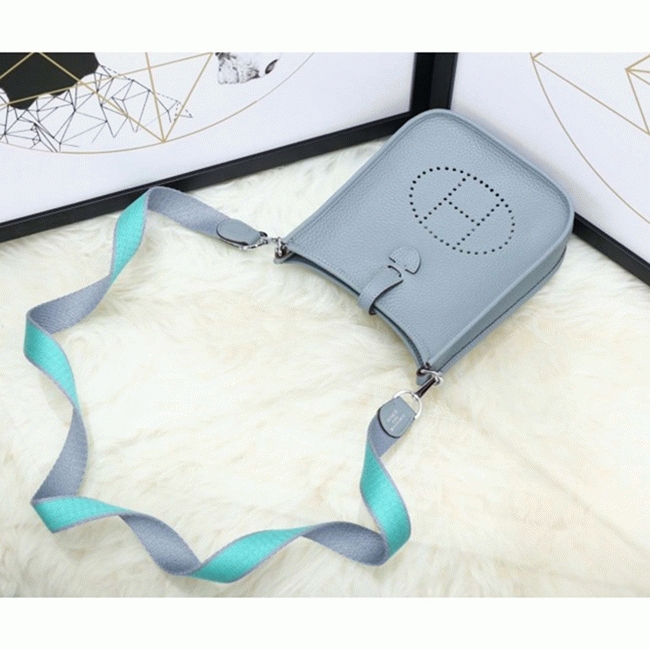 Blue Lin Color Fake H**me5 Evelyne II TPM Compact Bag