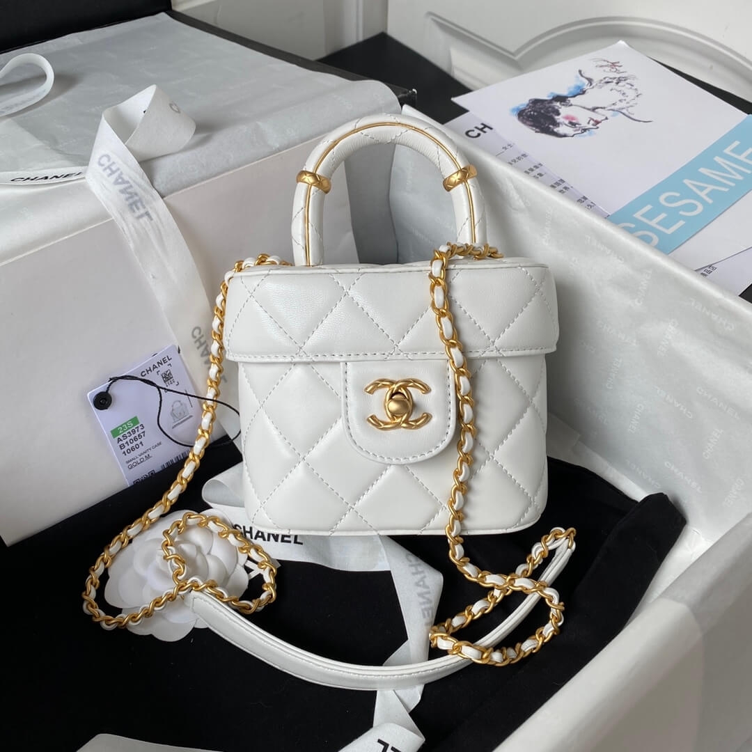 Ch**el 23S handle cosmetic bag(high-end grade)