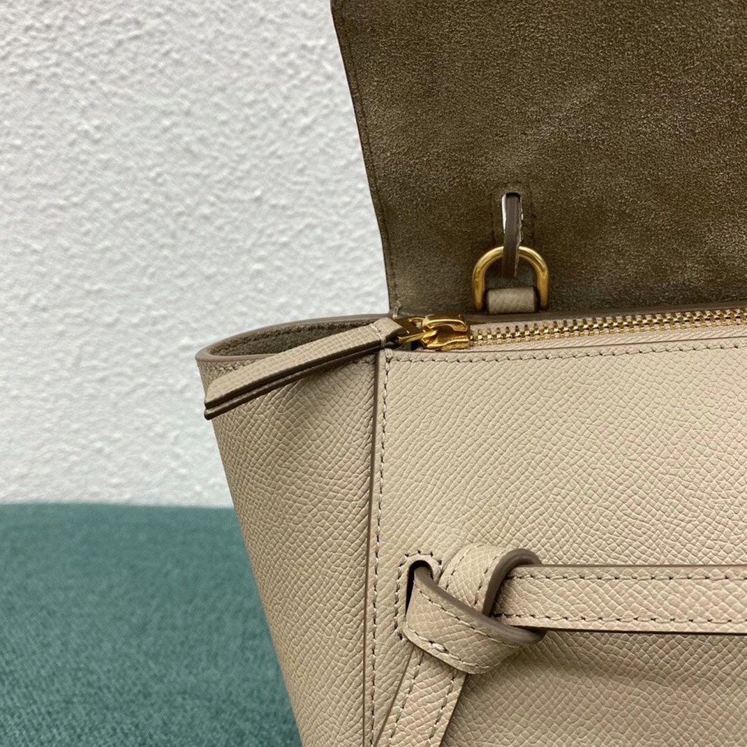 Ce1i*e Belt Nano Bag Knockoff in Light Beige