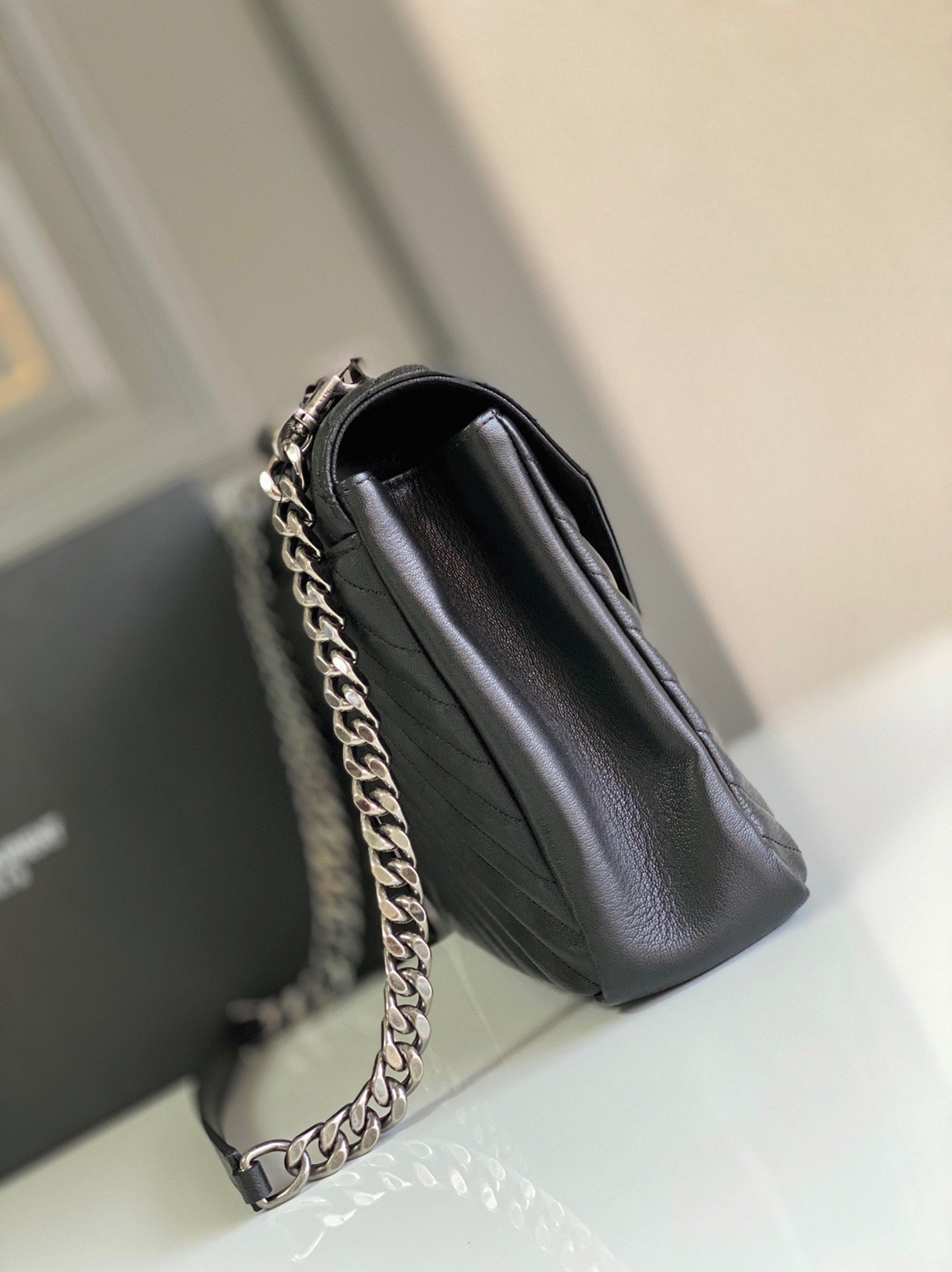 Replica Sa1nt Lau*nt College Large Chain Bag Noir