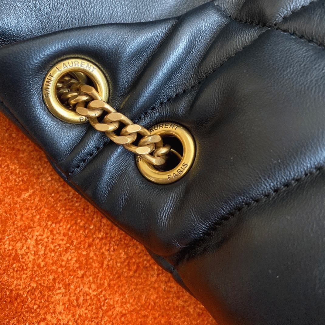Replica Sa1nt Lau*nt Puffer Small Chain Bag Black Lambskin