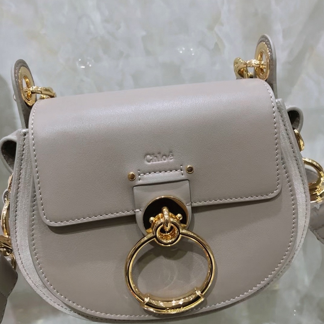 Top Quality Replica Chloe Small Tess Shoulder Bag In Grey Calfskin