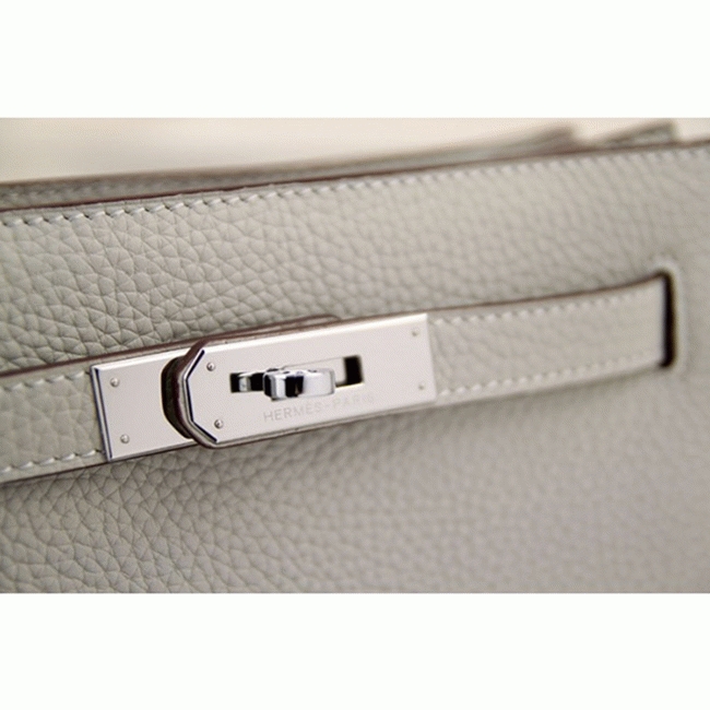 White Leather Knockoff H**me5 So Kelly 22cm Clean Style Shoulder Bag