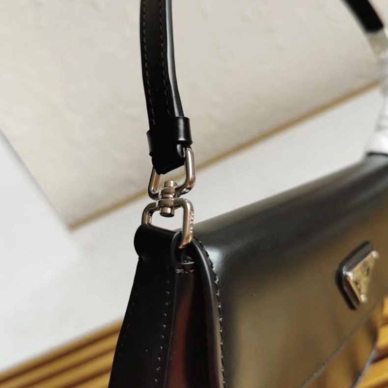 Black Pra*a Cleo Flap Bag Top Replica