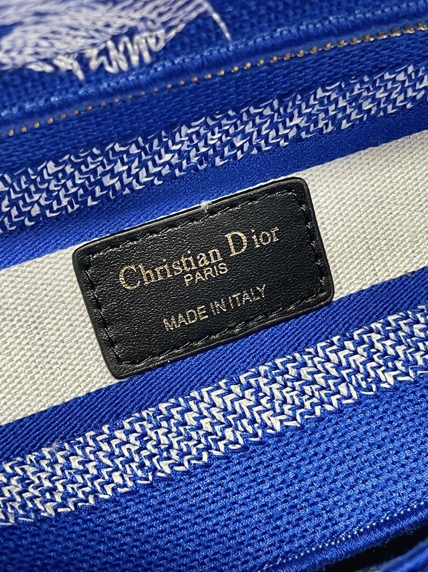 D10r Lady D-Lite Medium Bag Fake in Fluorescent Blue Toile de Jouy Reverse Embroidery