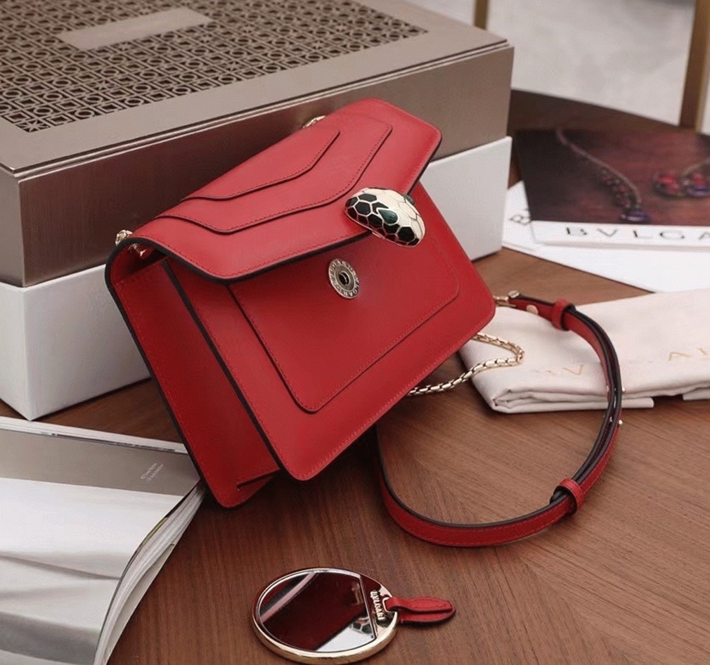 Replica Bv1g*ai Serpenti Forever Small Cross-body Bag Red Calfskin