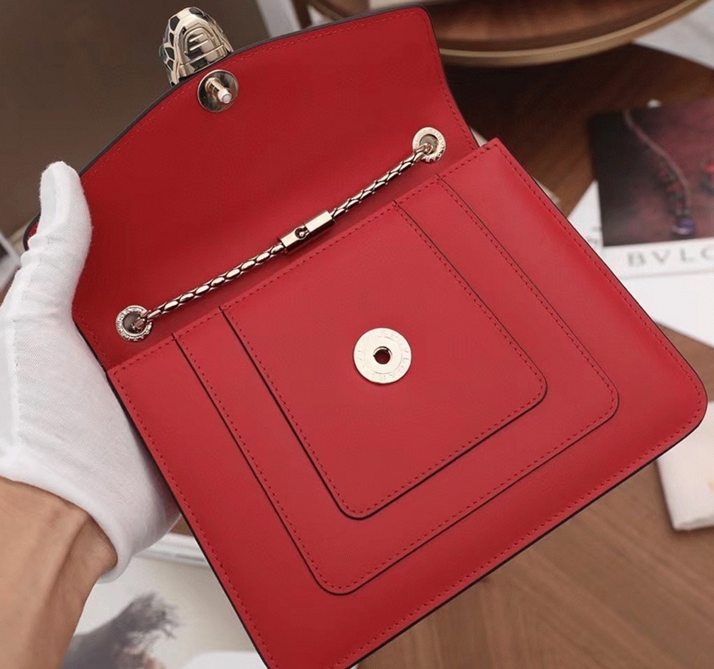 Fake Bv1g*ai Serpenti Forever Small Crossbody Bag Red Leather