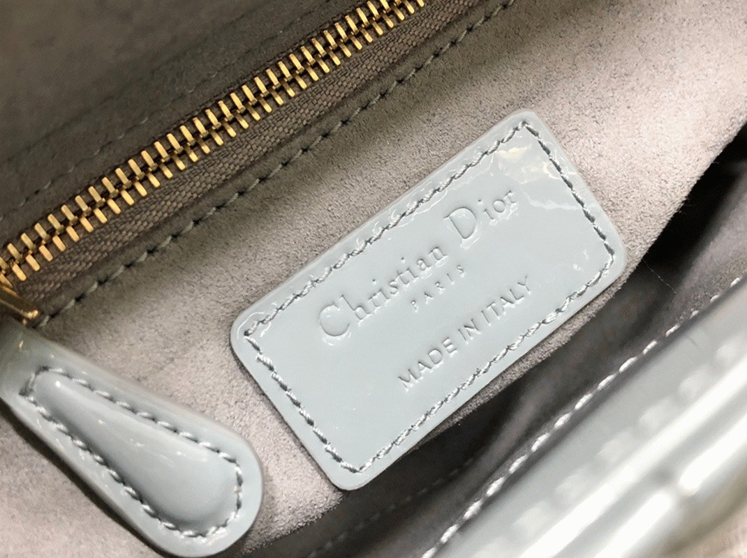 D10r Lady D10r Mini Chain Bag Replica with Chain in Grey